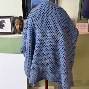 Large Cozy Blue Crochet Quilt